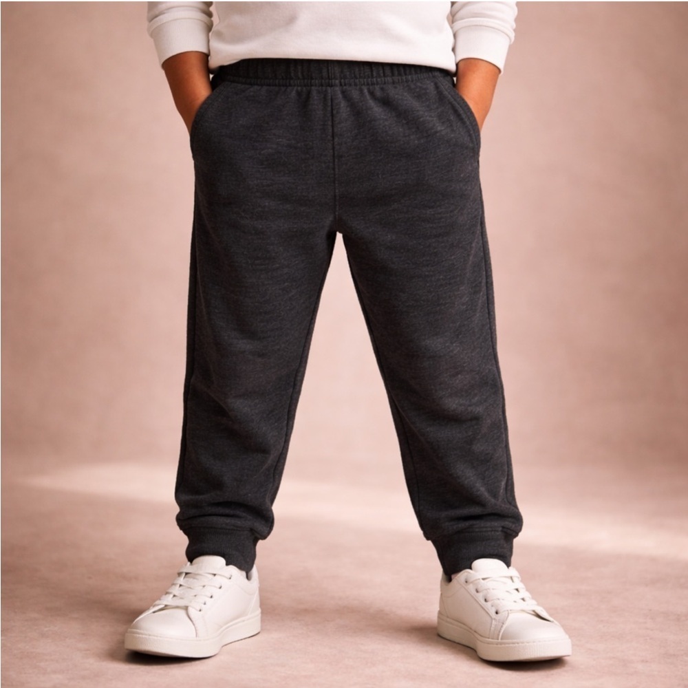 Cat & Jack Boys 3T Charcoal Gray Fleece Jogger Sweatpants Toddler